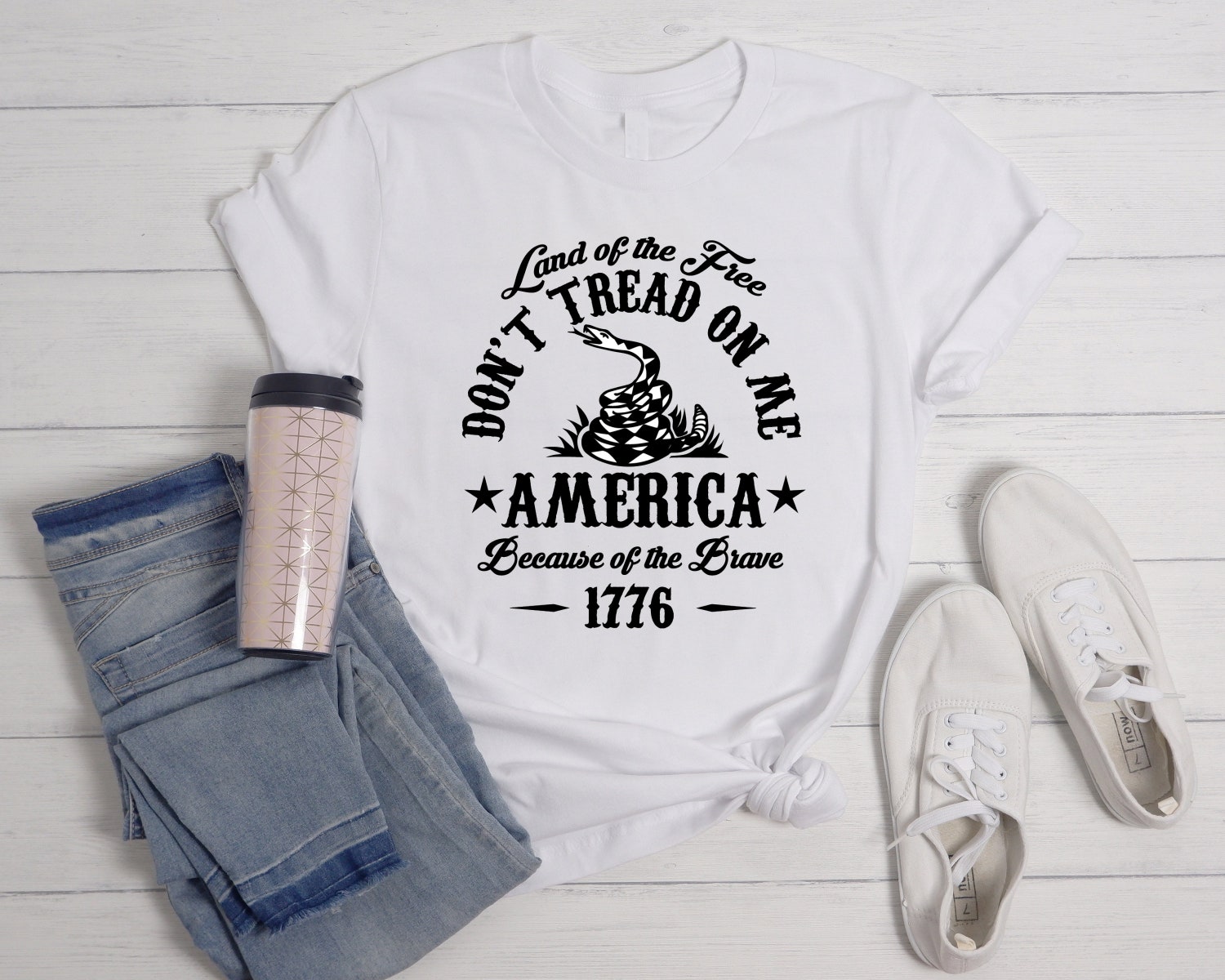 Land of the Free 4th of July Shirt America 1776 Shirt USA Flag Patriotic T-Shirt image 4