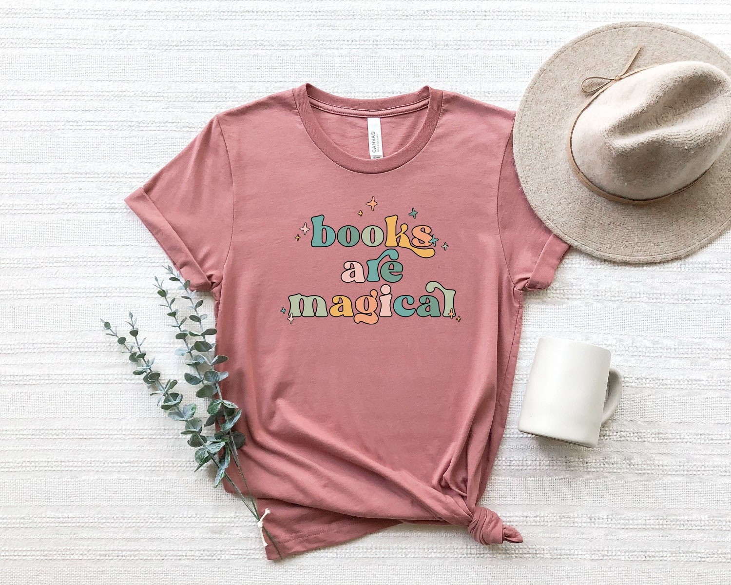 Books Are Magical Reading Shirt Librarian Gift Teacher Appreciation Book Lover Women's Tee image 1