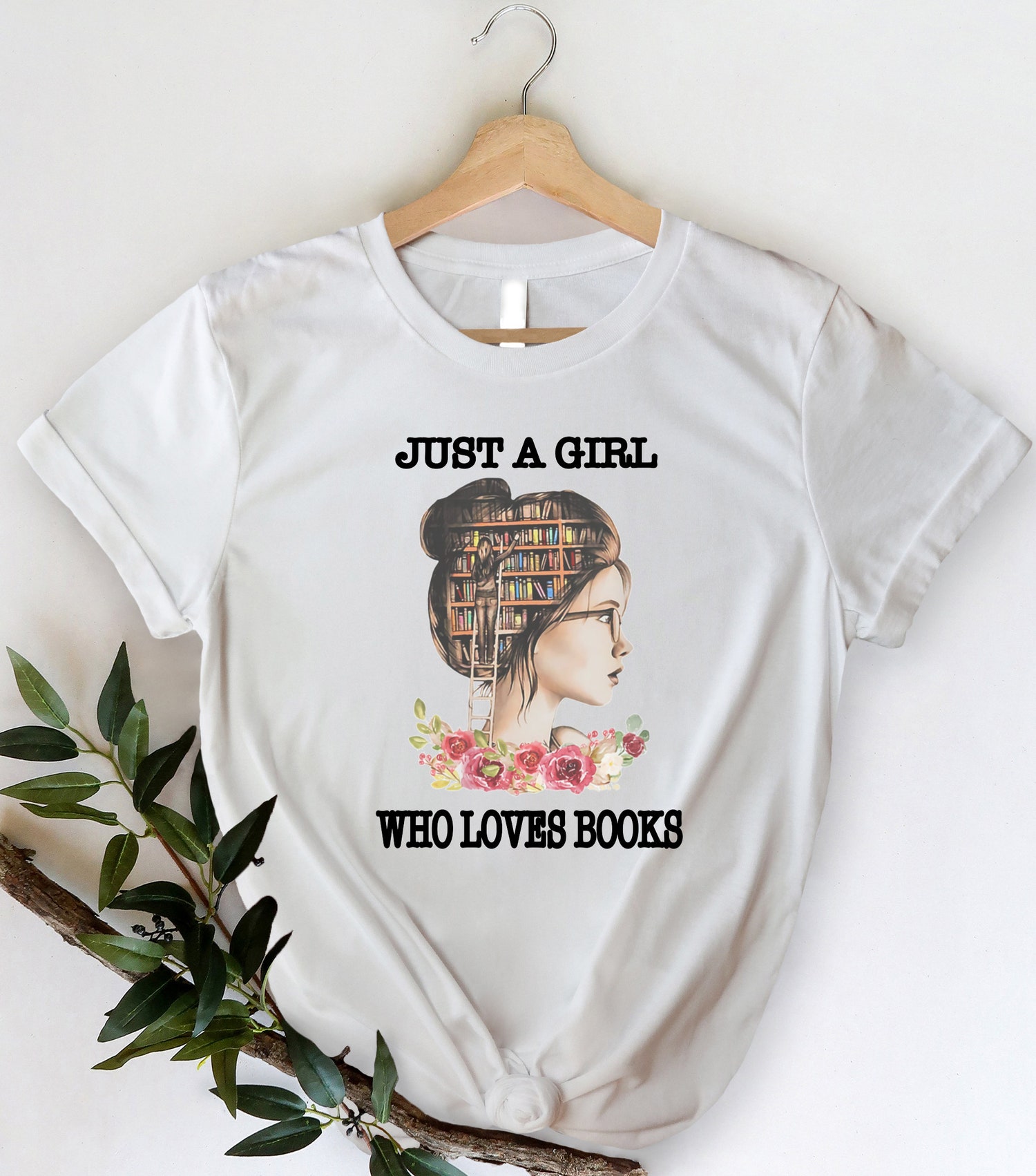 Women's Floral Book Lover Shirt Perfect Gift for Her Bookish Librarian Reading Tee image 1