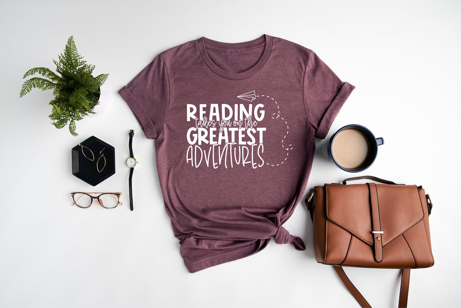 Reading Takes You on Adventures Book Lover Graphic T-Shirt Bookish Gift Reading Shirt image 2