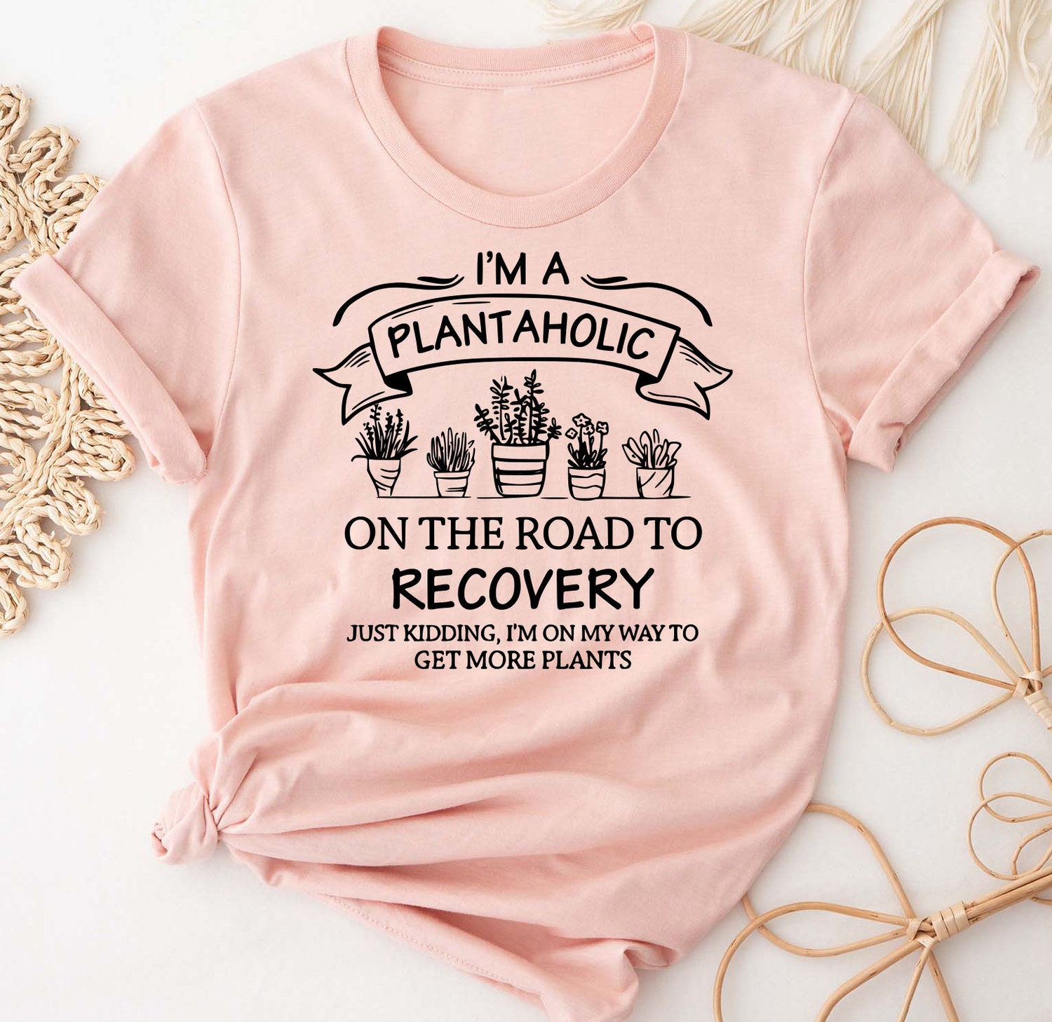 Funny Plant Shirt Plantaholic Recovery Tee Gardening Humor T-Shirt Plant Lover Gift image 2