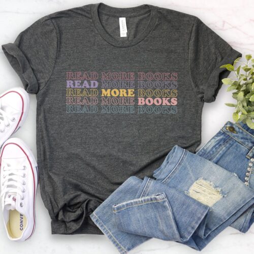 Library Shirt for Book Lovers Read More Books Tee Bookworm Gift Librarian Reading T-Shirt image 0