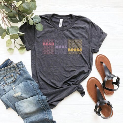 Read More Books Shirt Bookworm Library Tee Librarian Gift Book Lover Reading T-Shirt image 0