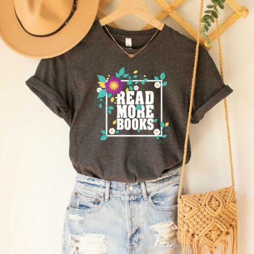 Read More Books Floral Shirt Reading Specialist Librarian Tee Book Lover Gift image 0