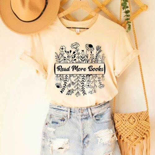 Read More Books Floral Shirt Cute Reader Top Bookish Graphic Tee for Book Lovers image 0