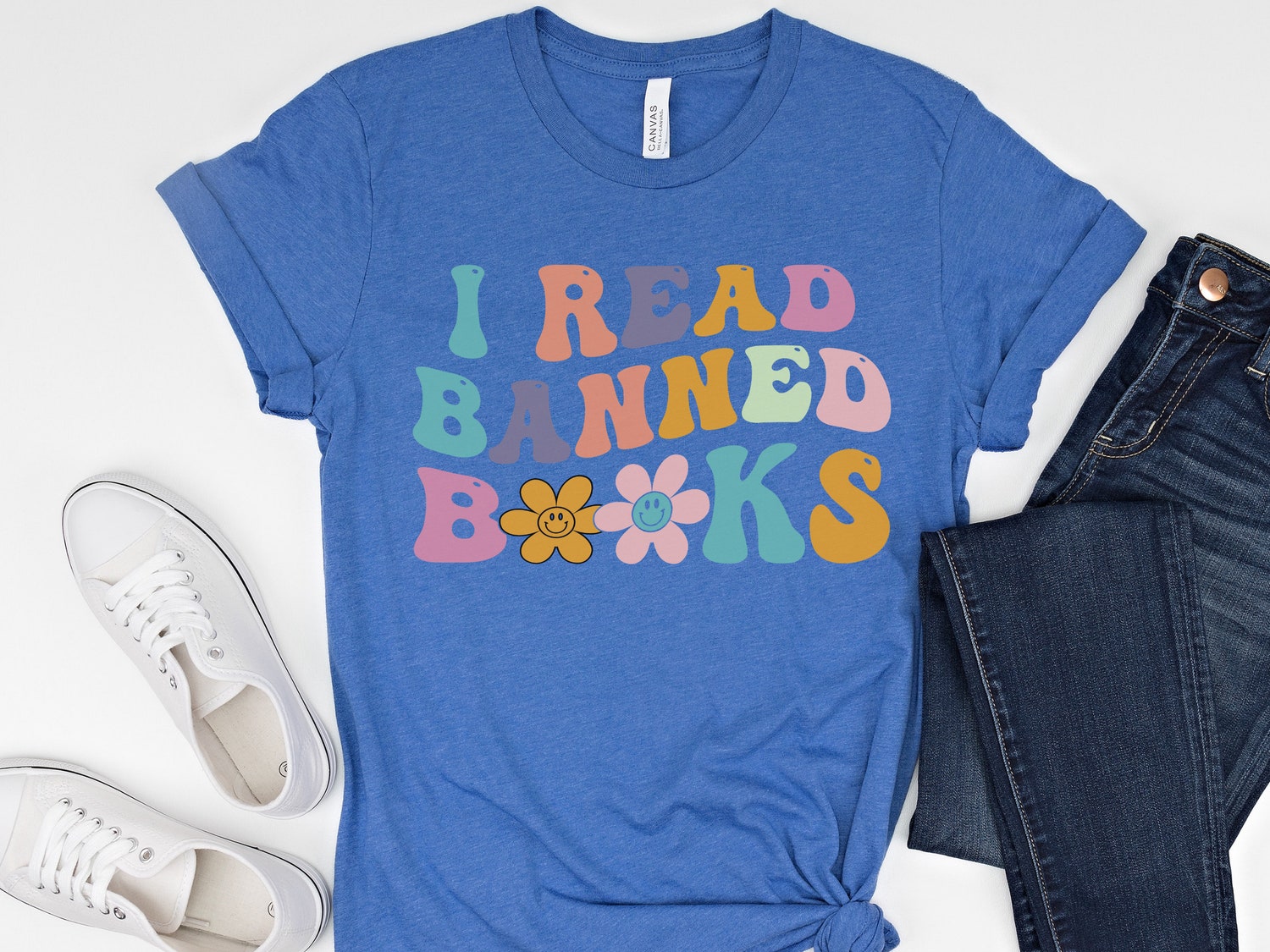 Read Banned Books T-Shirt Book Lover Gift Teacher Librarian Literary Shirt Reading Tee image 1