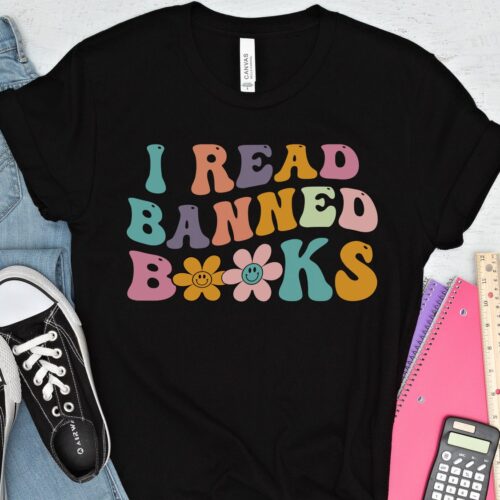 Read Banned Books T-Shirt Book Lover Gift Teacher Librarian Literary Shirt Reading Tee image 0