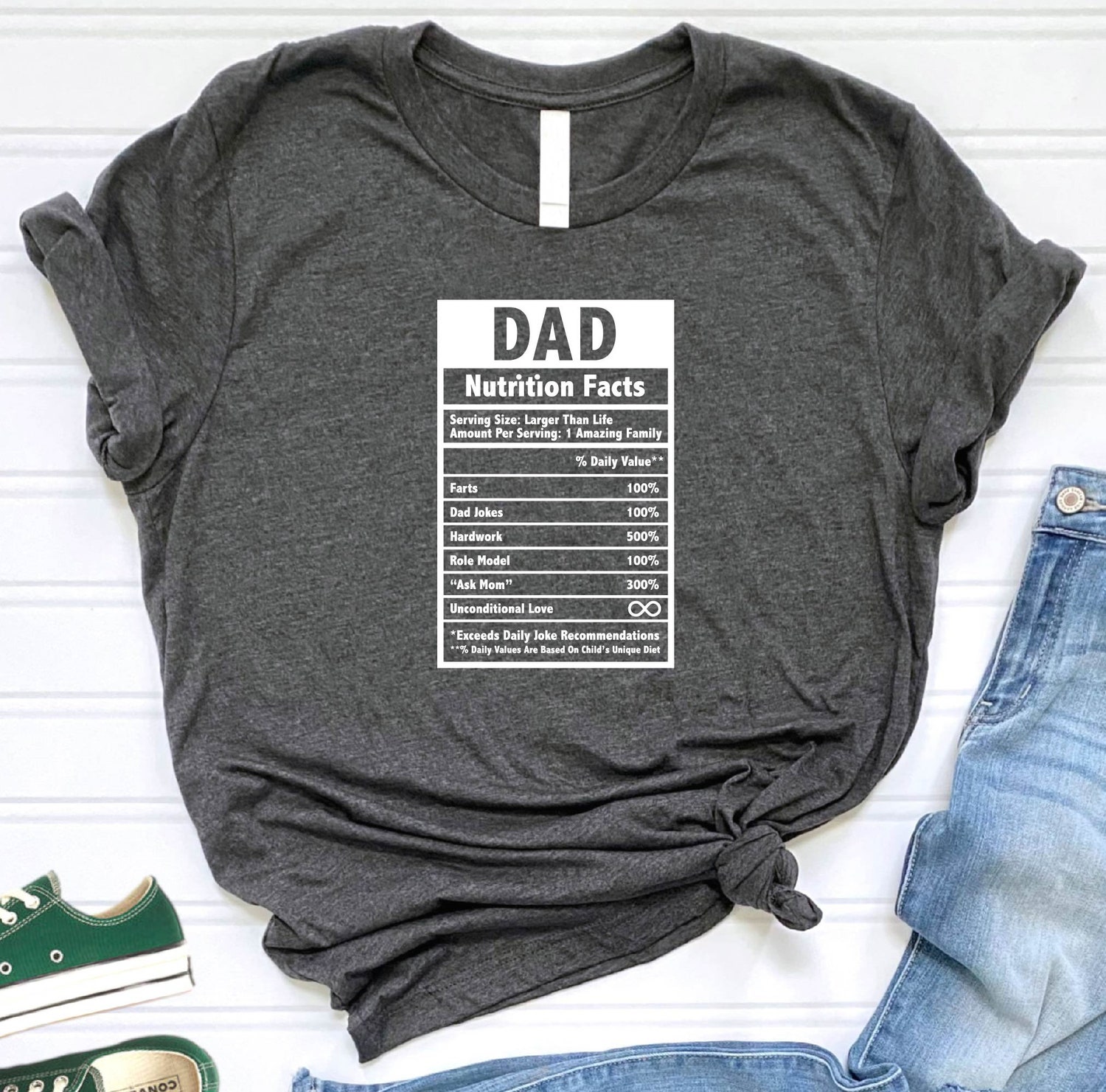 Dad Nutrition Fact Shirt Funny Dad Joke Shirt Happy Father's Day Gift Dad Life Sweatshirt image 3