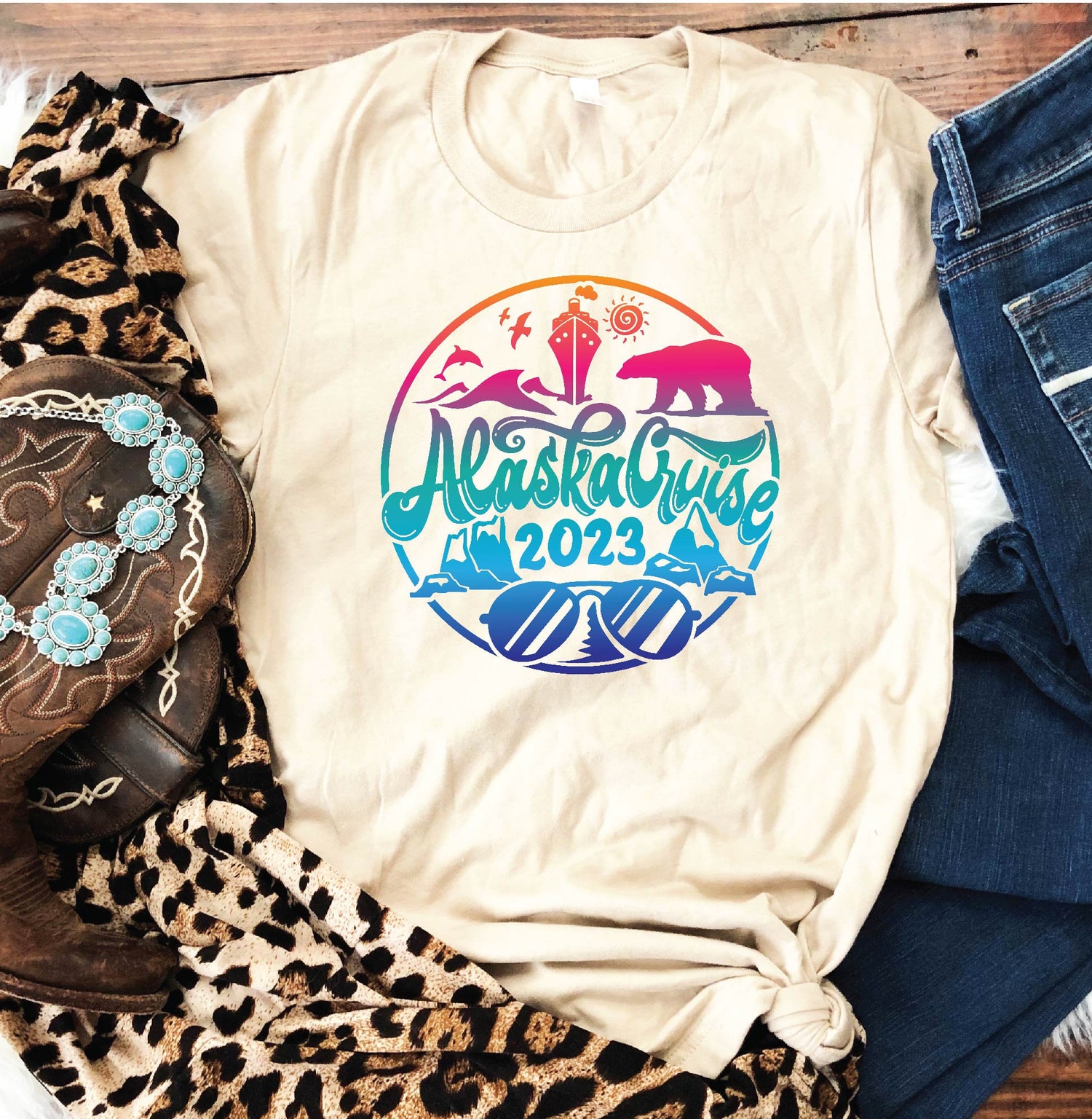 Alaska Cruise 2023 Shirt Trendy Vacation Tee for Beach Lovers Girls Trip Gift for Her image 2