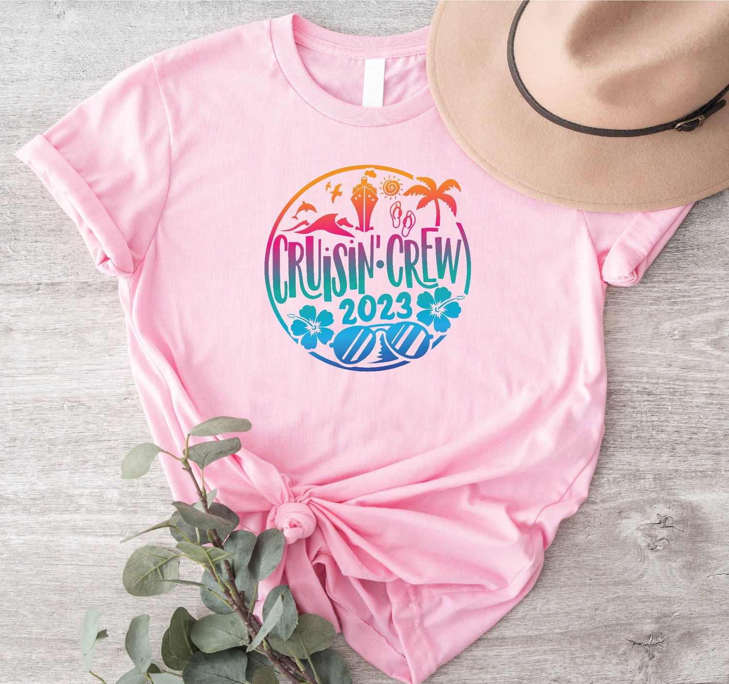 Cruisin Crew 2023 Shirt Summer Vacation Beach Lover Tee Girls Trip Gift for Women image 3