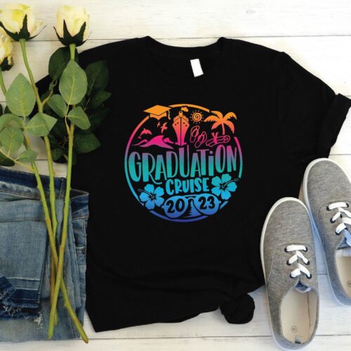 Graduation Cruise 2023 Shirt Trendy Vacation Palm Trees Beach Lover Tee Girls Trip Gift image 0