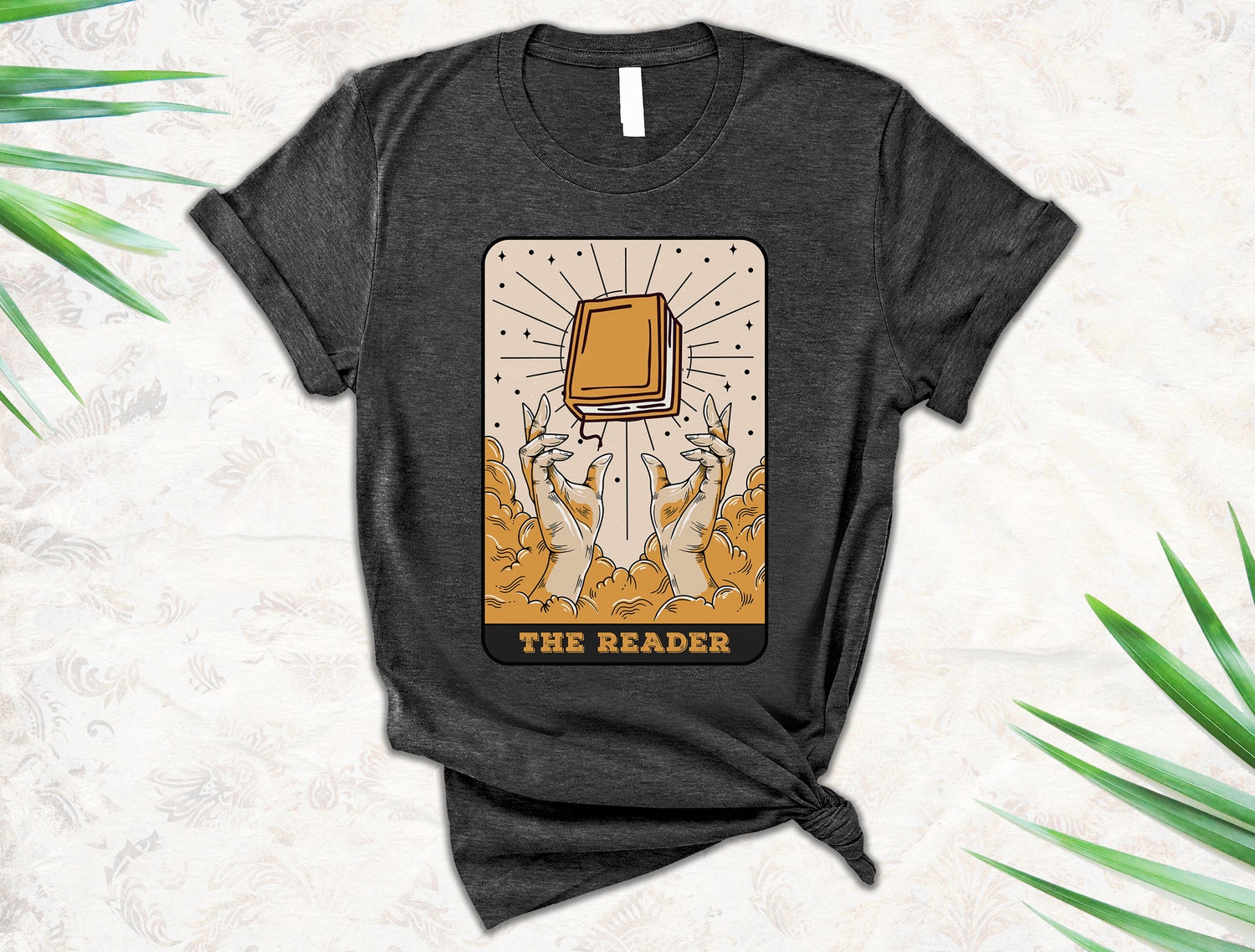 The Reader Tarot Card Shirt Bookish Mystery Book Lover Gift Skeleton Librarian Tee image 1