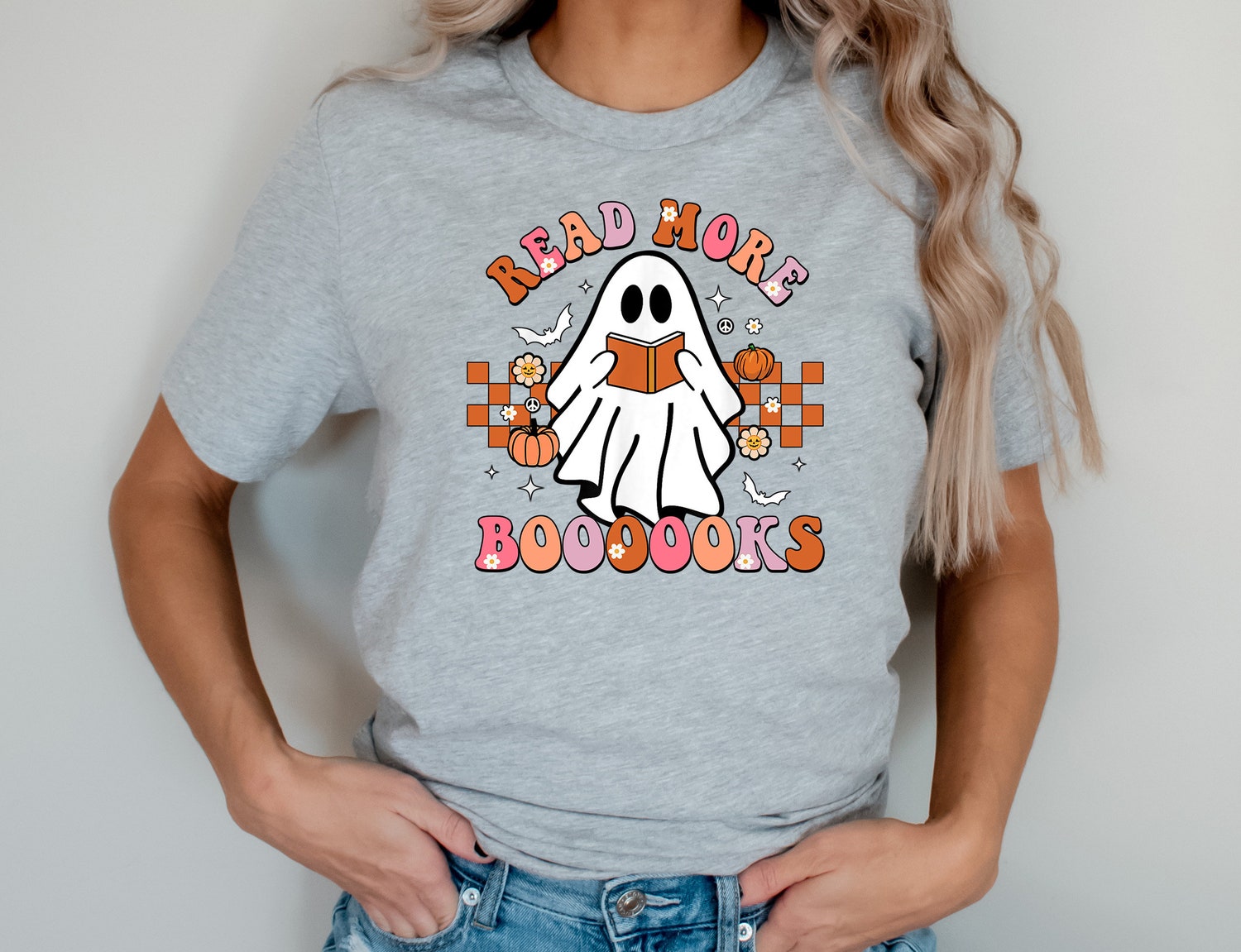 Spooky Teacher Shirt Read More Books Retro Halloween Tee Fall Teacher Graphic T-Shirt Back To School image 4