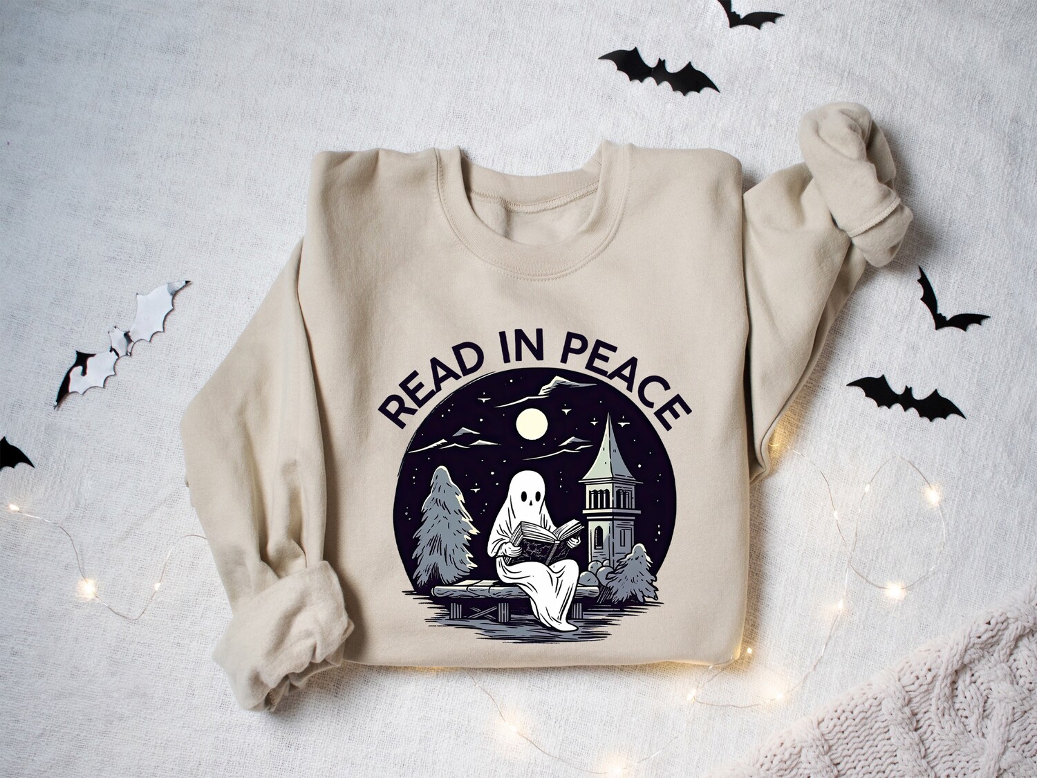 Read In Peace Halloween Librarian Shirt Spooky Booklover Halloween Gift Tee image 2