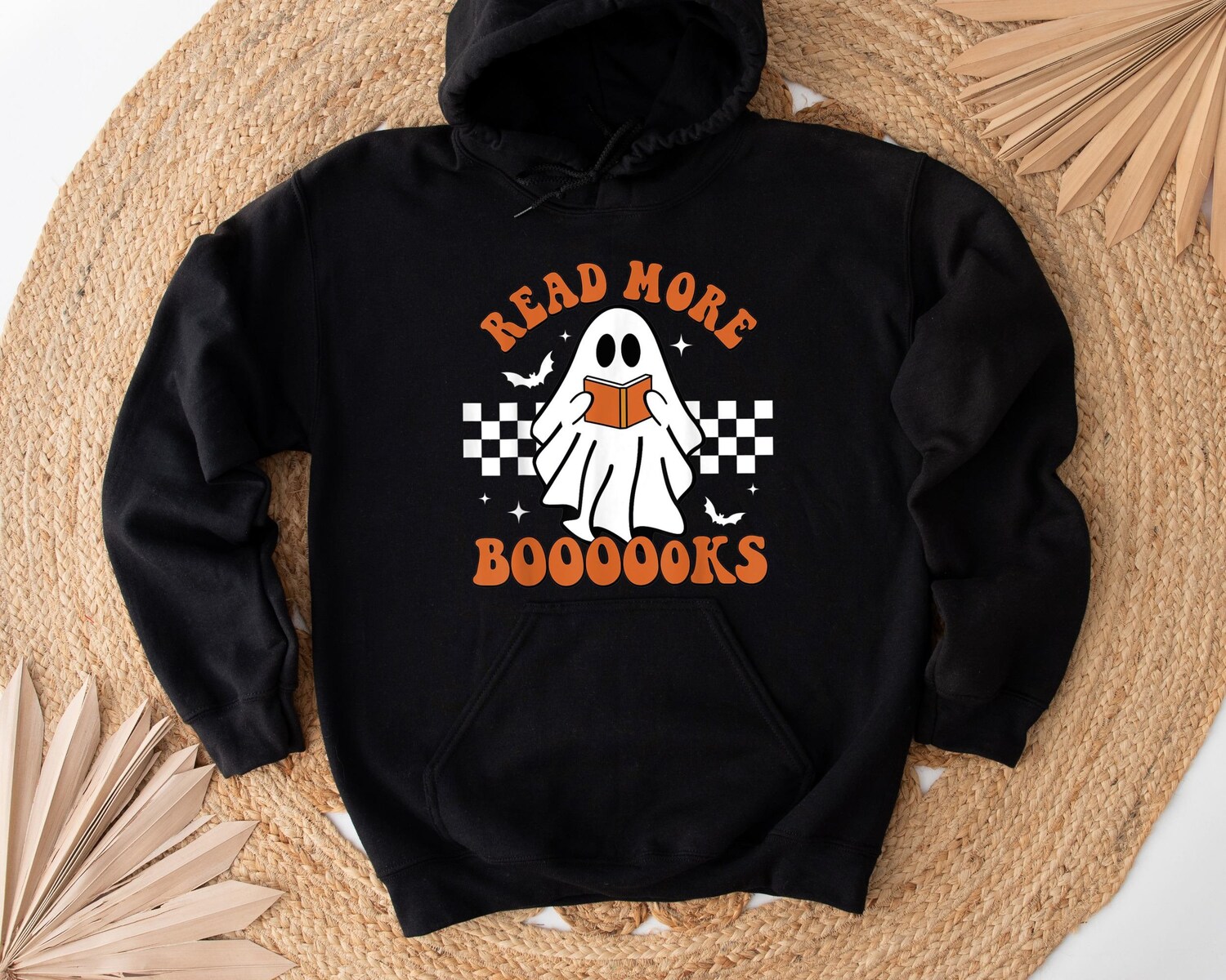 Halloween Teacher Sweatshirt Spooky Ghost Hoodie Read More Books Teacher Team Apparel image 2