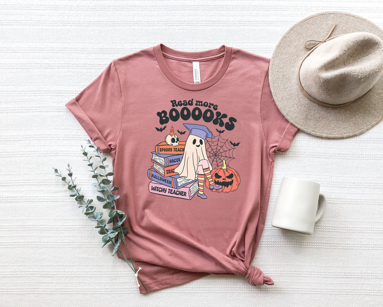 Teacher Halloween Shirt Ghost Reading Shirt Book Lover Tshirt Librarian Halloween Sweatshirt image 2