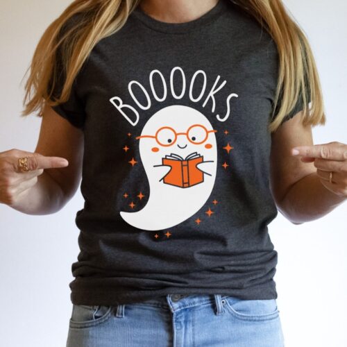 Halloween Ghost Sweatshirt Read More Books Teacher Shirt Librarian Spooky Season Gift image 0