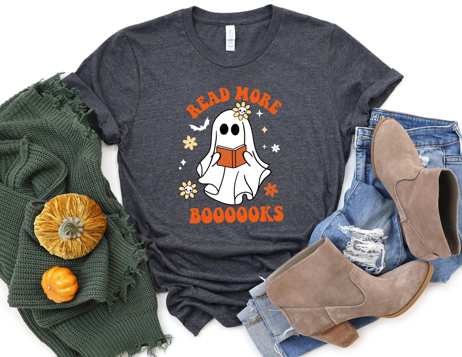 Ghost Reading Books Sweatshirt Bookish Halloween Sweater Funny Librarian Shirt Ghost Crewneck image 5