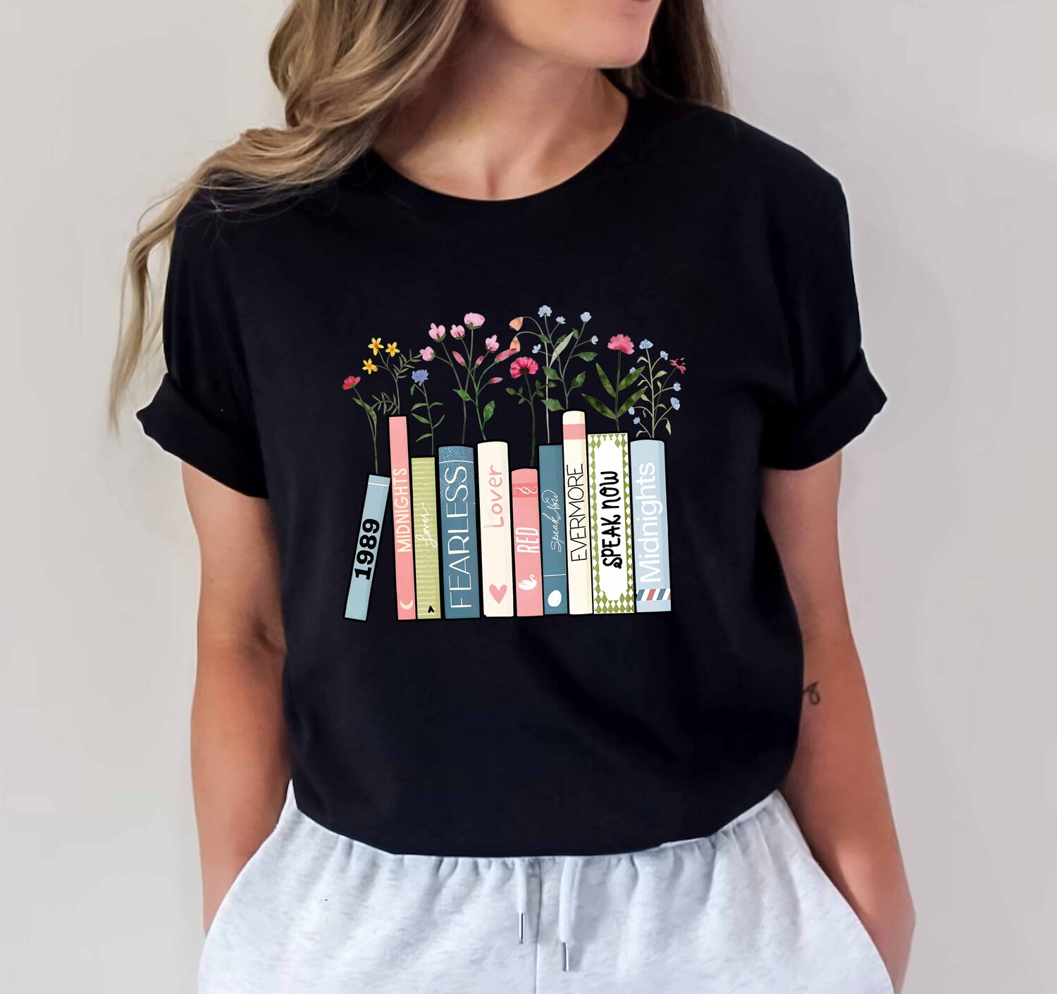 Book Lover T-Shirt Albums as Books Design Trendy Aesthetic Folk & Country Music Shirt image 2