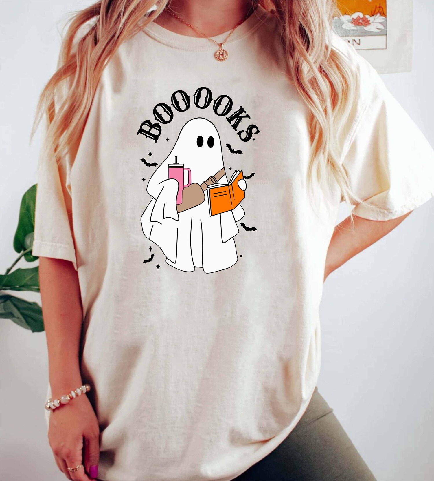 Cute Ghost Book Shirt Halloween Book Lover Tee Bookworm & Book Club Gift image 2