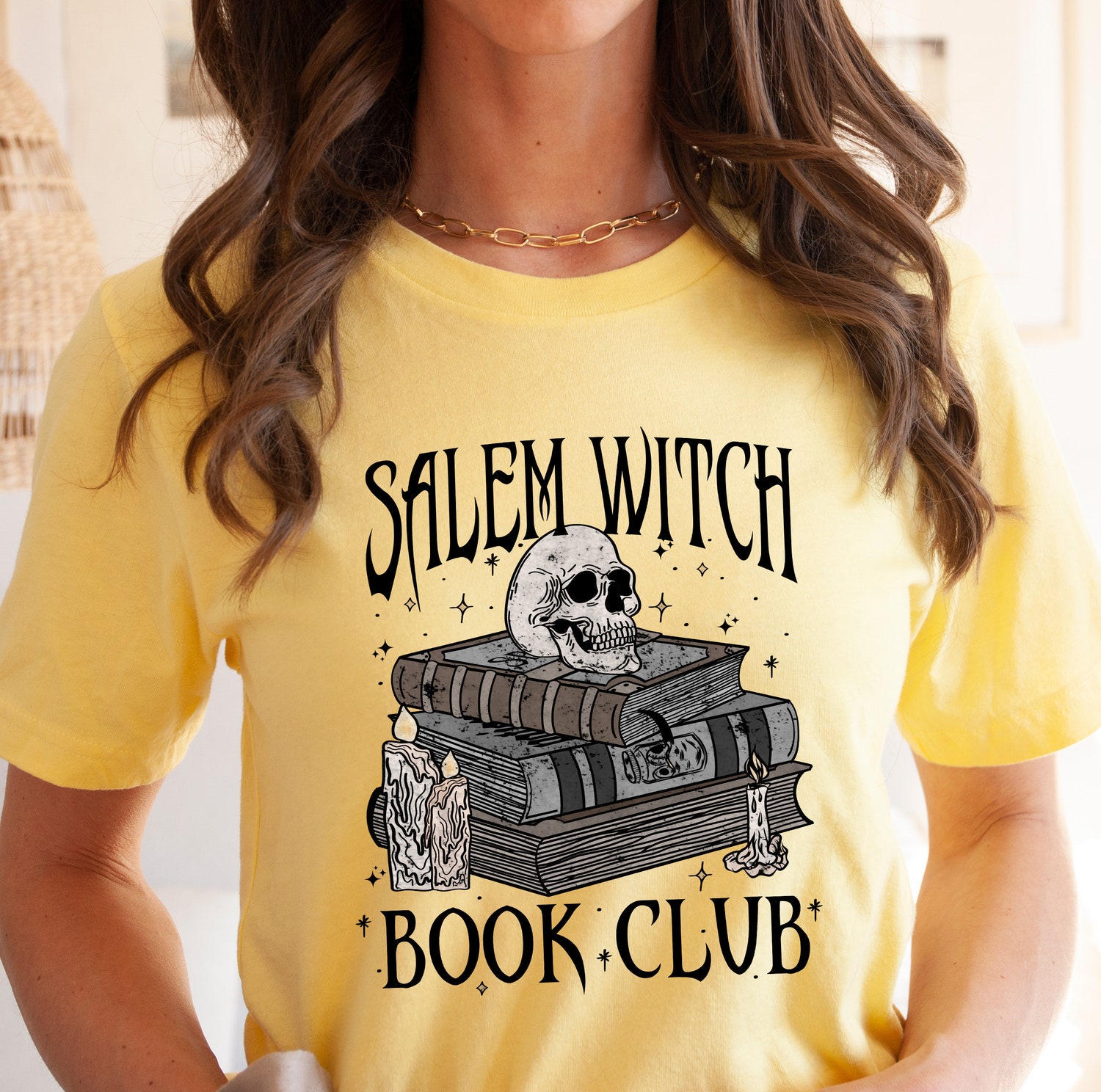 Salem Witch Book Club Halloween Shirt Spooky Book Lover Tee Skeleton Thriller Reader image 6