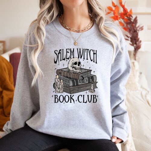 Salem Witch Book Club Sweatshirt Bookish Halloween Crewneck for Spooky Book Lovers image 0