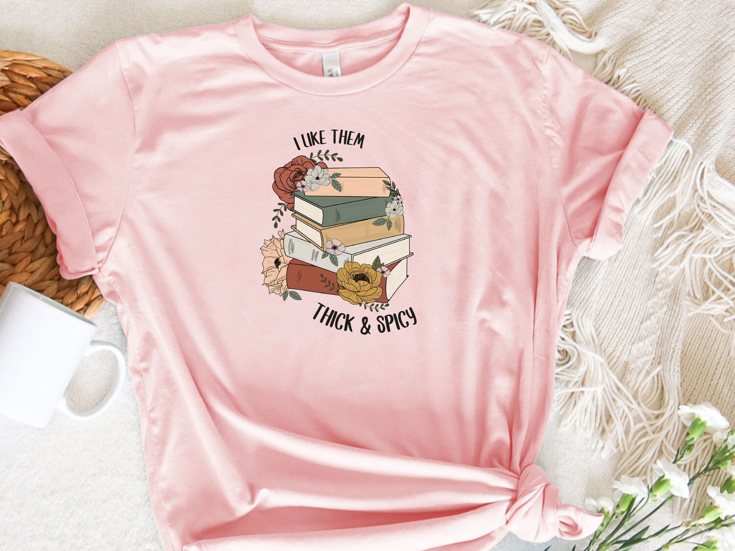 Book Lovers Shirt Funny Bookish T-shirt Cute Reading Tee Spicy Floral Book Lover Gift image 2