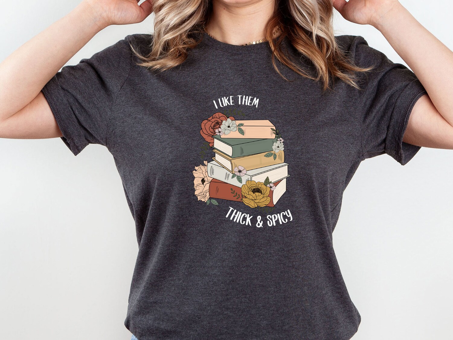 Book Lovers Shirt Funny Bookish T-shirt Cute Reading Tee Spicy Floral Book Lover Gift image 5