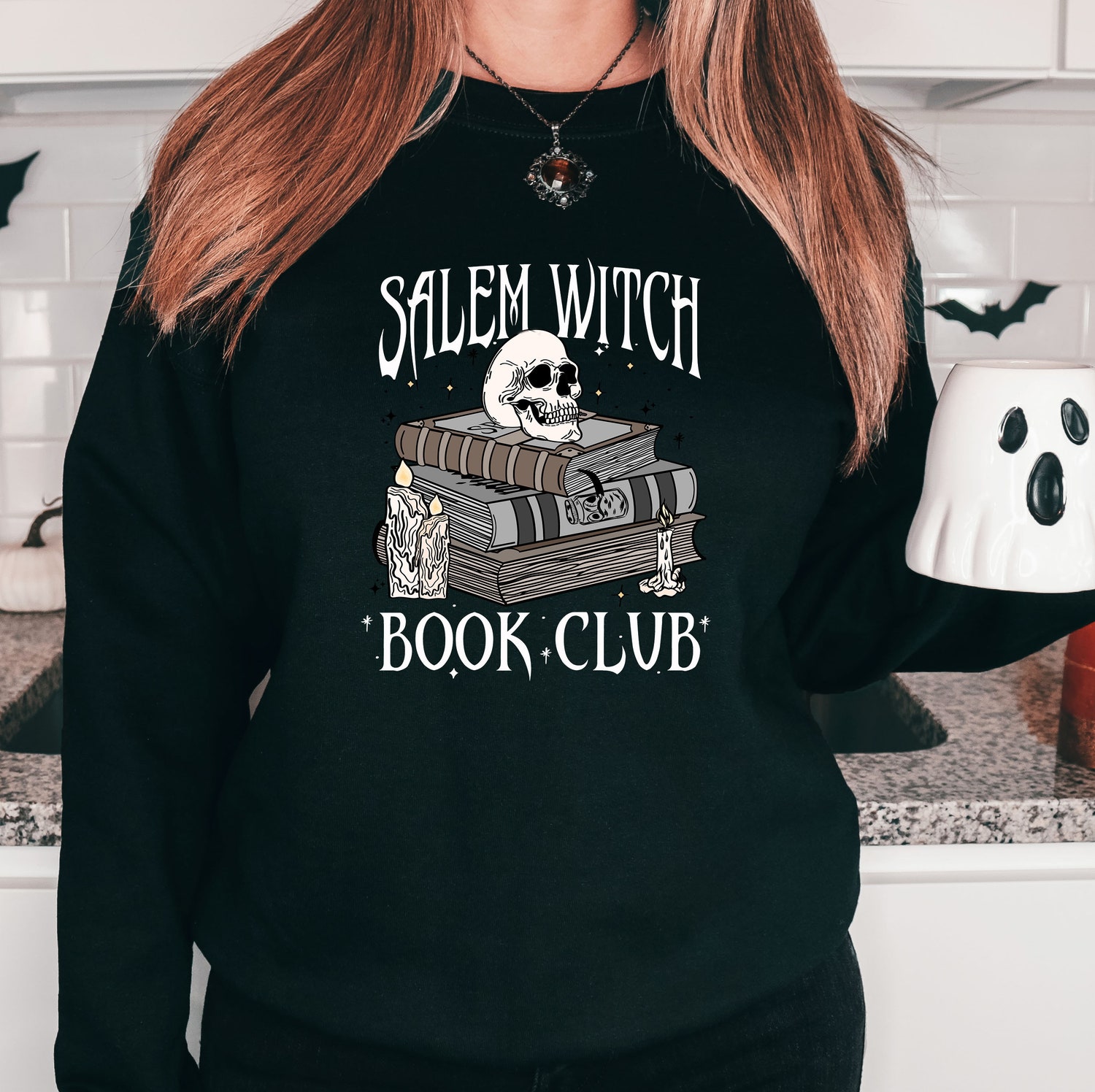 Salem Witch Book Club Sweatshirt Bookish Halloween Crewneck for Spooky Book Lovers image 1