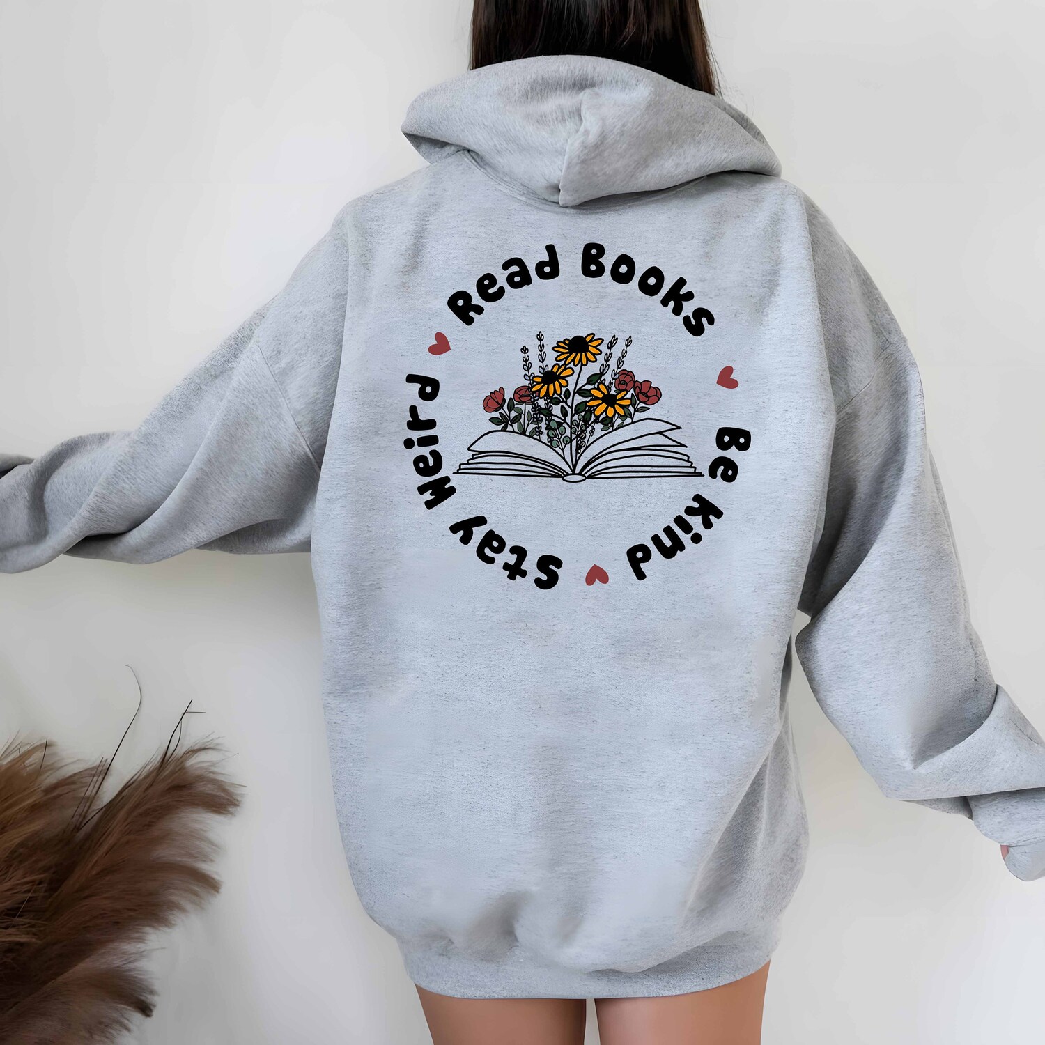 Book Hoodie Read Books Be Kind Stay Weird Gift for Book Lovers & Bookworms image 2