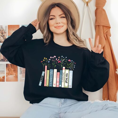 Book Lover Sweatshirt Albums as Books Aesthetic Folk Music Hoodie Country Music Gift image 0