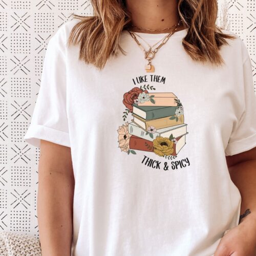 Book Lovers Shirt Funny Bookish T-shirt Cute Reading Tee Spicy Floral Book Lover Gift image 0