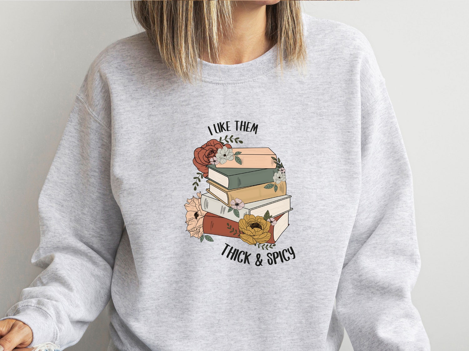 Funny Book Lover Sweatshirt Cute Spicy Reading Jumper Bookish Sweater Gift image 1