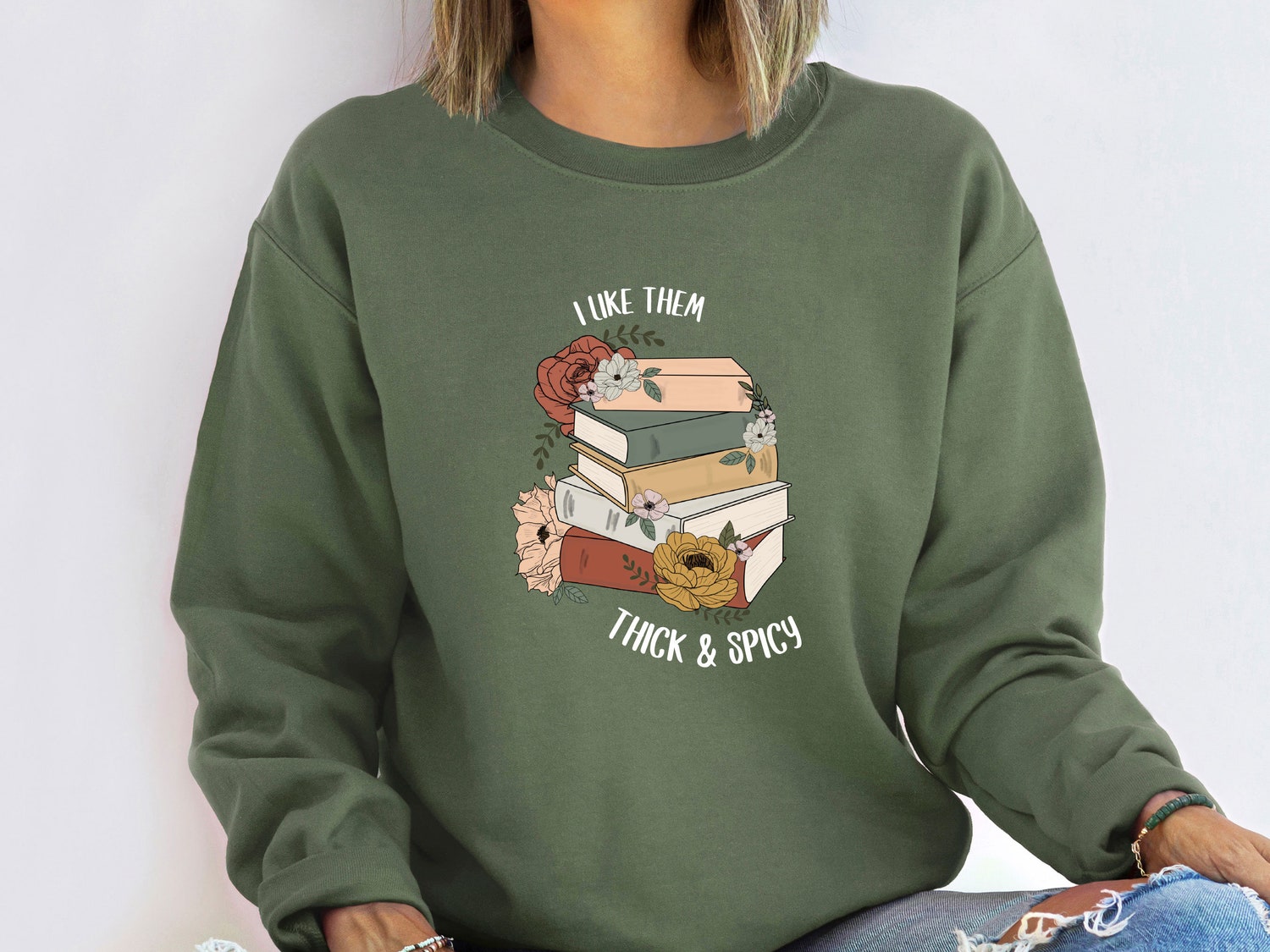 Funny Book Lover Sweatshirt Cute Spicy Reading Jumper Bookish Sweater Gift image 2