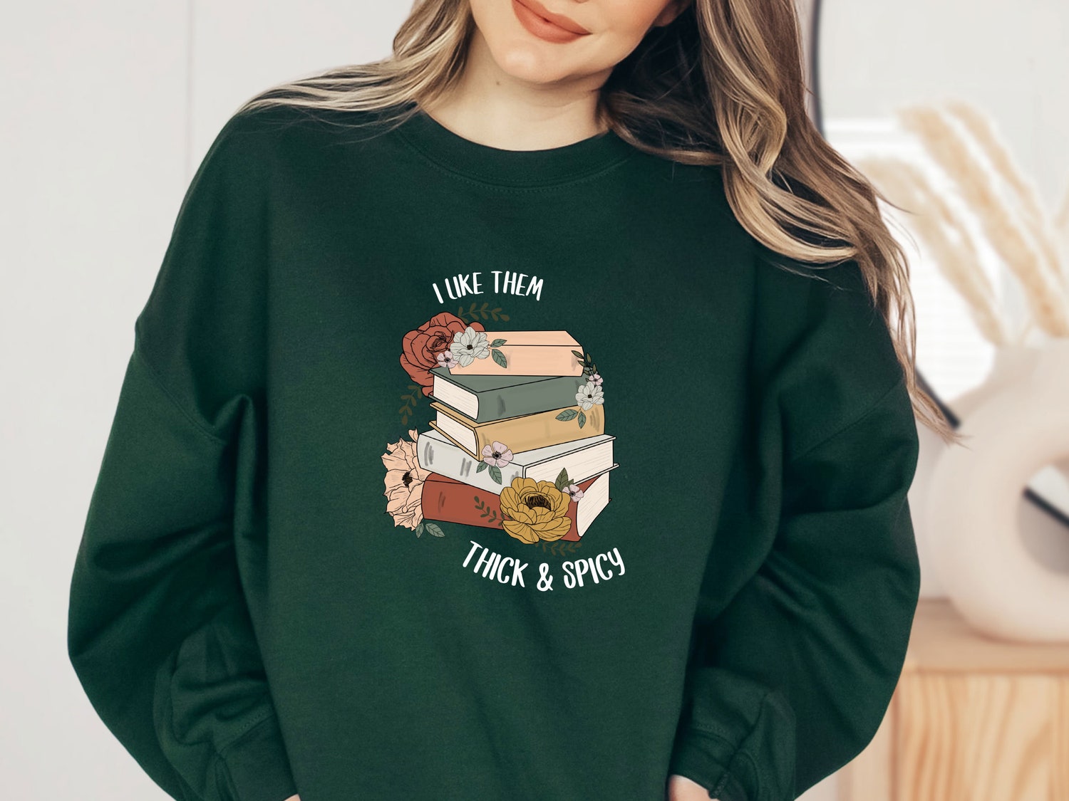 Funny Book Lover Sweatshirt Cute Spicy Reading Jumper Bookish Sweater Gift image 5