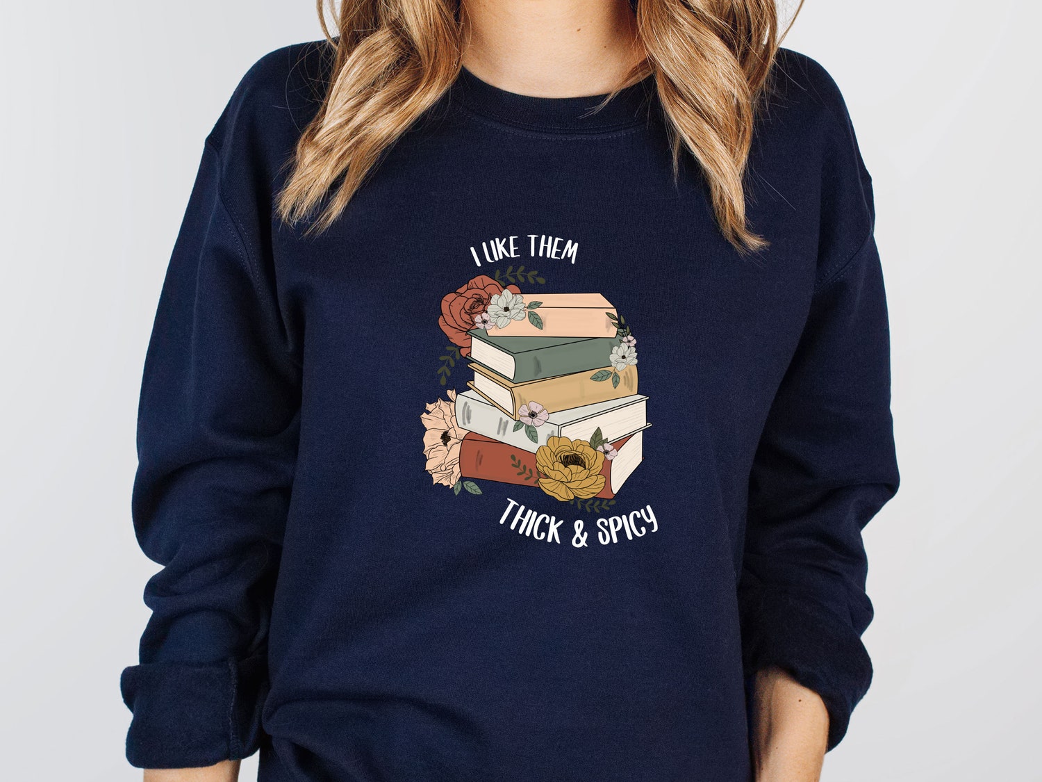 Funny Book Lover Sweatshirt Cute Spicy Reading Jumper Bookish Sweater Gift image 4