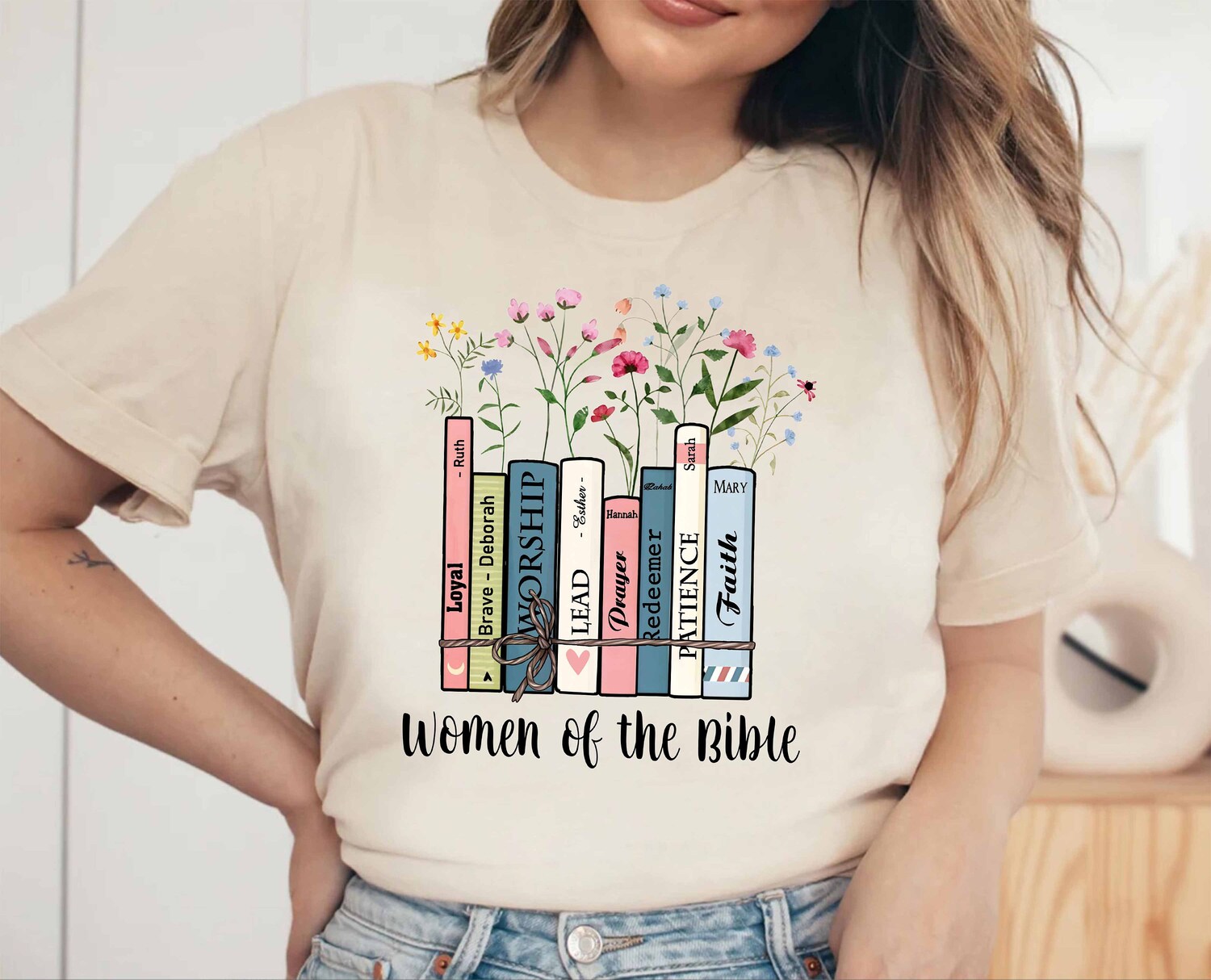 Christian Women of the Bible Shirt Book Lover Gift Catholic Reading Club Top image 1