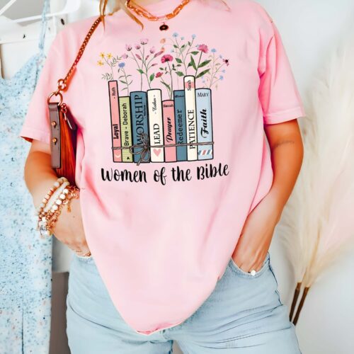 Christian Women of the Bible Shirt Book Lover Gift Catholic Reading Club Top image 0