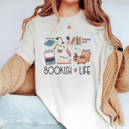 Book Shirt Bookish Life Coffee & Books Book Lover Gift Reading Bookworm Tee Book Club Present image 0