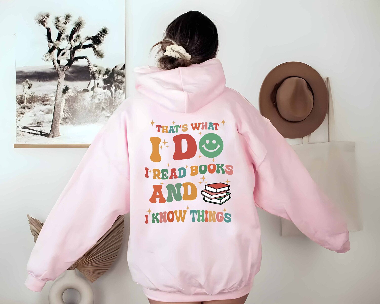 Book Lover Hoodie I Read Books and Know Things Shirt Bookworm Gift Book Club Apparel image 1