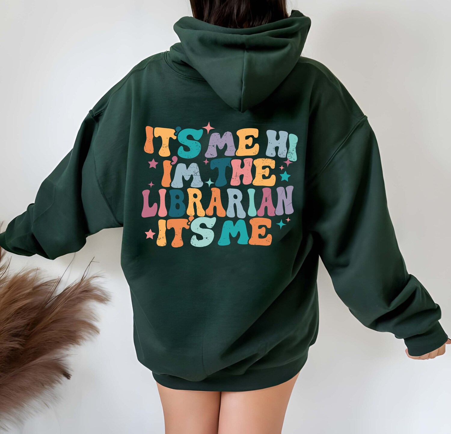 Librarian Hoodie Gift It's Me Hi I'm The Librarian Book Lover Bookworm Reading Hoodie image 1