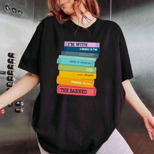 Banned Books Shirt I'm With The Banned Librarian Tee Book Lover Gift Book Club Shirt image 0