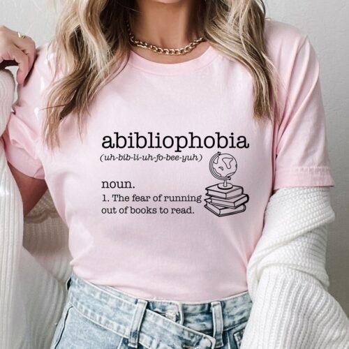 Book Lover Shirt Abibliophobia Reading T-shirt Book Club Tee Bookish Gift for Kids image 0