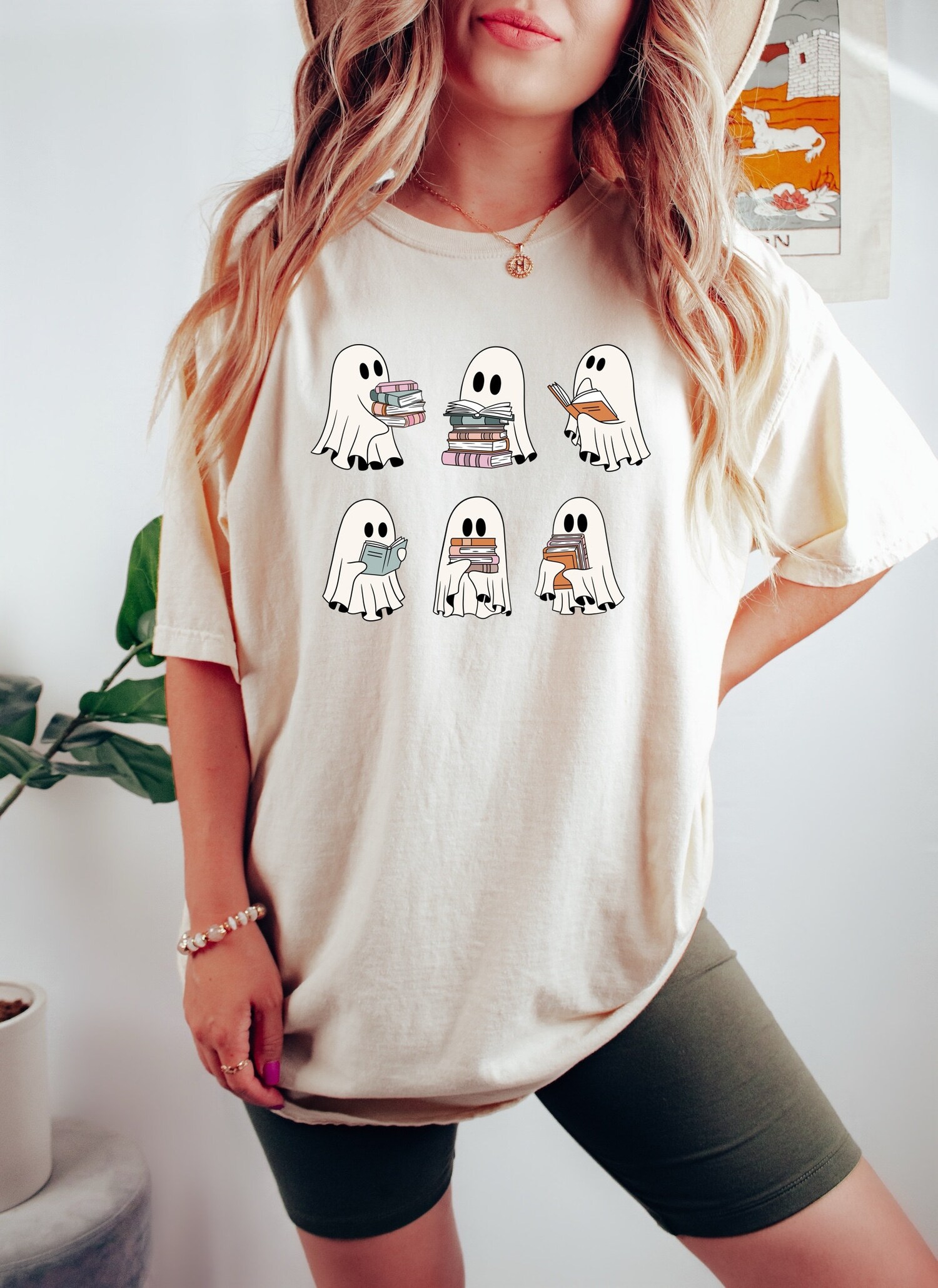 Ghosts Reading Book Shirt Cute Ghosts Book Lovers Tee Librarian Gift Book Lover Sweatshirt image 1