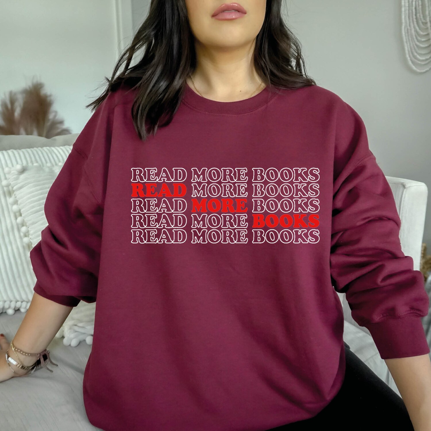 Librarian Book Lover Sweatshirt Read More Books Library Bookworm Bookish Reading Gift image 1