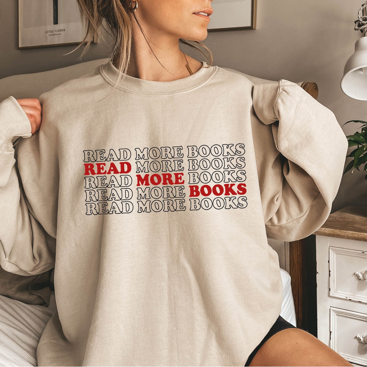 Librarian Book Lover Sweatshirt Read More Books Library Bookworm Bookish Reading Gift image 5