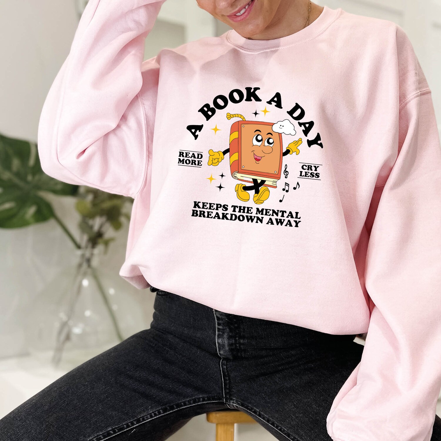 Bookish Mental Health Sweatshirt Book Addict & Bookworm Apparel Read More Book Lover Gift image 7