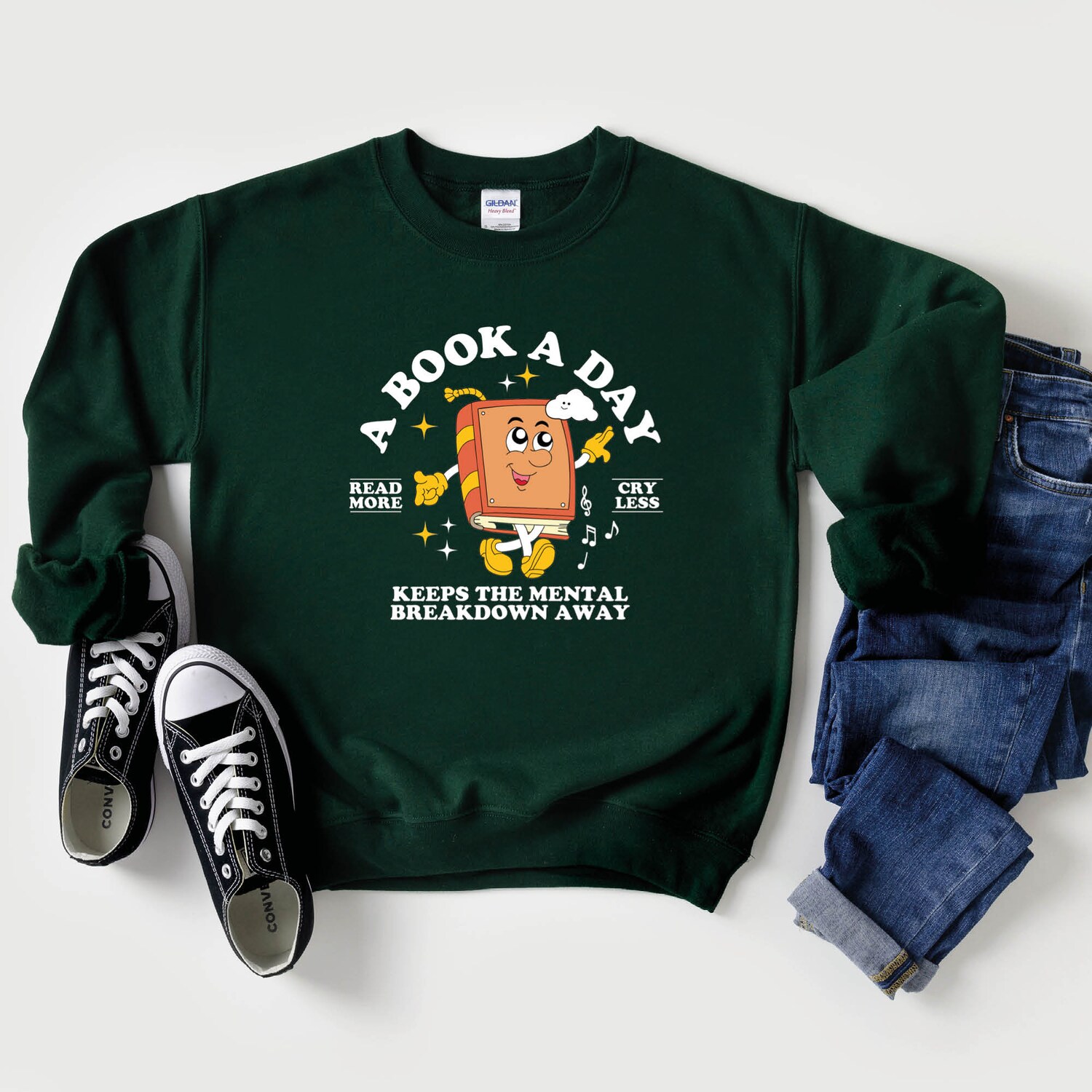 Bookish Mental Health Sweatshirt Book Addict & Bookworm Apparel Read More Book Lover Gift image 5