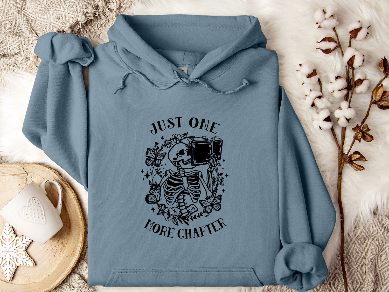 One More Chapter Bookworm Hoodie Skeleton Bookish Reading Hoodie Book Nerd Gifts image 2