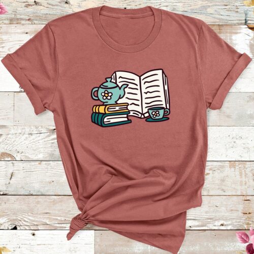 Book Lover Tee for Women Cute Bookworm Shirt Fun Librarian Gift Reading Tshirt Reader's Gift image 0